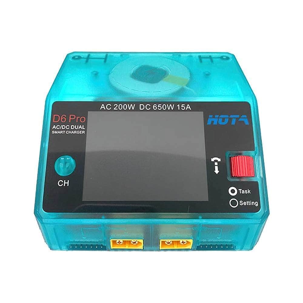HOTA Charger Clear Blue HOTA D6 Pro 325W 15A 1-6S Dual Channel AC/DC Smart Charger w/ Wireless Charging - XT60