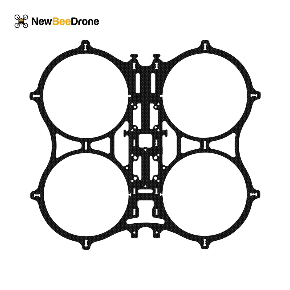 NewBeeDrone Drone Frames 1x Main Plate NewBeeDrone CinemAh Carbon Fiber Frame Replacement Parts - Main Plate, Side Plates, Motor Mounts, Etc.