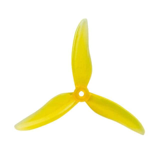 GEMFAN Prop Clear Yellow Gemfan Hurricane 51499 Durable Tri-Blade 5" Prop 4 Pack - Choose Your Color