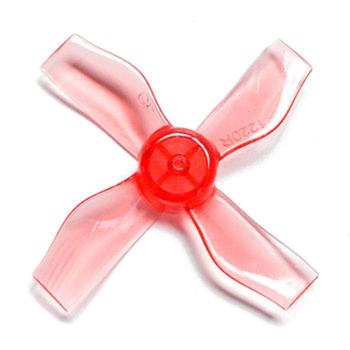 GEMFAN Prop Clear Red Gemfan 1220-4 Quad-Blade 31mm Micro/Whoop Prop 8 Pack (0.8 mm Shaft) - Choose Your Color