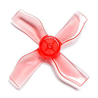 GEMFAN Prop Clear Red Gemfan 1220-4 Quad-Blade 31mm Micro/Whoop Prop 8 Pack (1mm Shaft) - Choose Your Color