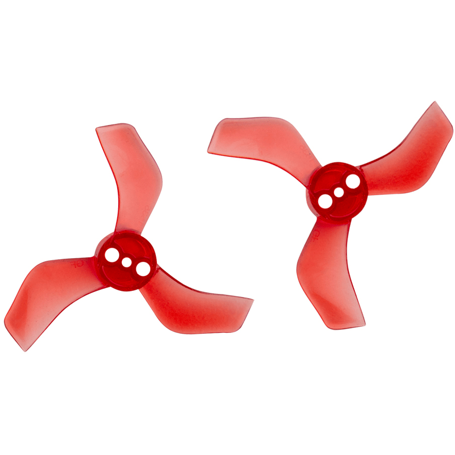 GEMFAN Prop Clear Red Gemfan 1635 Durable Tri-Blade 40mm Micro/Whoop Prop 8 Pack (1mm Shaft) - Choose Your Color