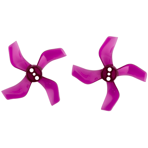 GEMFAN Prop Clear Purple Gemfan 1636 Durable Quad-Blade 40mm Micro/Whoop Prop 8 Pack (1.5mm Shaft) - Choose Your Color