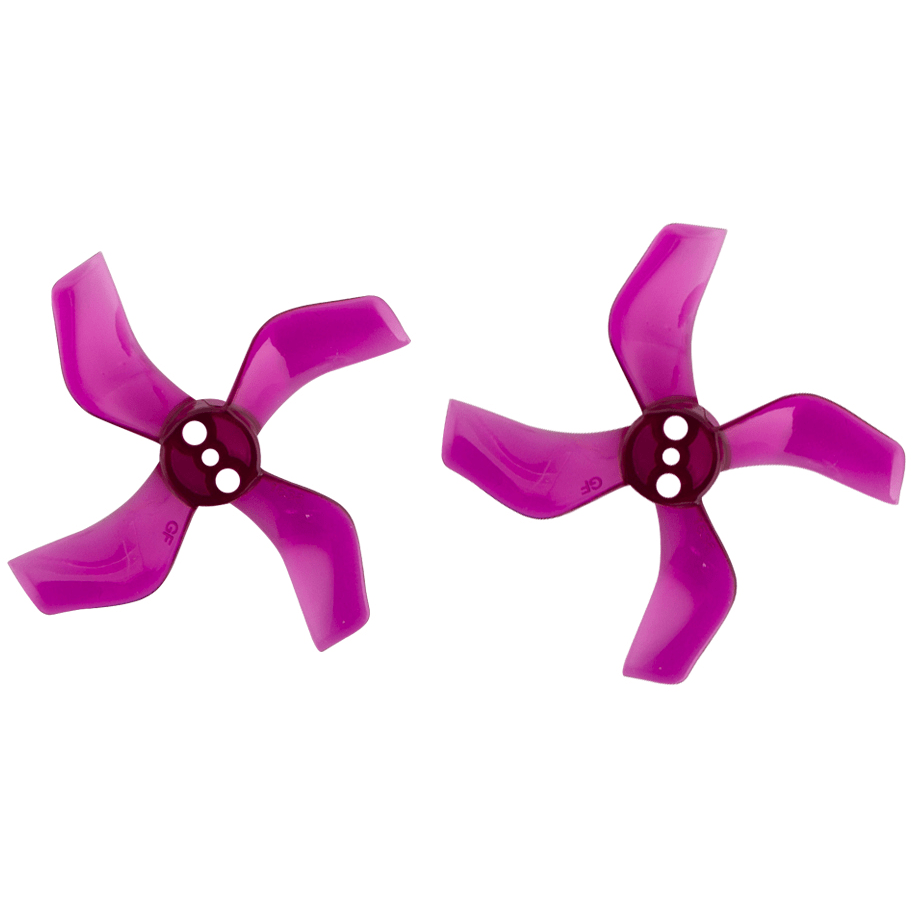 GEMFAN Prop Clear Purple Gemfan 1636 Durable Quad-Blade 40mm Micro/Whoop Prop 8 Pack (1.5mm Shaft) - Choose Your Color