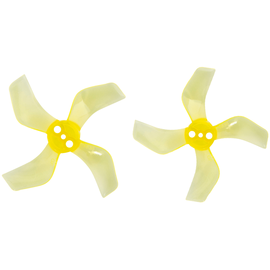 GEMFAN Prop Clear Yellow Gemfan 1636 Durable Quad-Blade 40mm Micro/Whoop Prop 8 Pack (1.5mm Shaft) - Choose Your Color