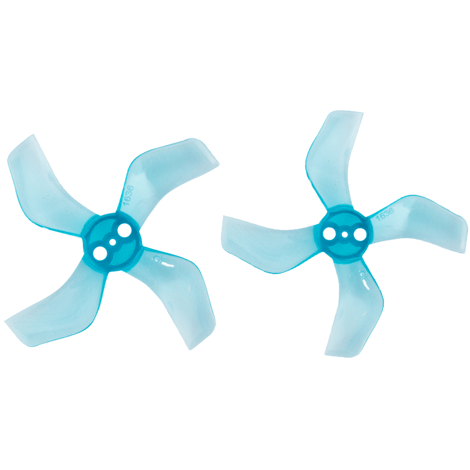GEMFAN Prop Clear Red Gemfan 1636 Durable Quad-Blade 40mm Micro/Whoop Prop 8 Pack (1mm Shaft) - Choose Your Color