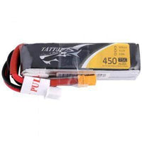 TATTU Battery Tattu 11.1V 3S 450mAh 75C LiPo Micro Battery (Long Type) - XT30