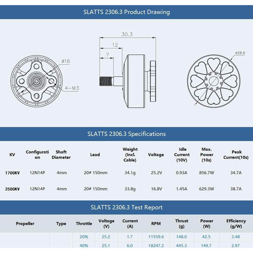 TMOTOR Motor Grey T-Motor Slatts 2306.3 1700Kv Motor