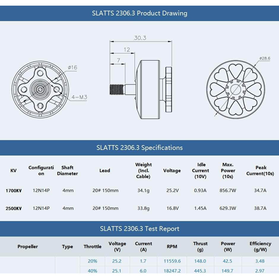 TMOTOR Motor Grey T-Motor Slatts 2306.3 1700Kv Motor
